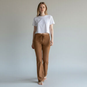Vintage Tan Faux Suede Lace-Up Flare Pants 28-30 Waist - 70s costume!